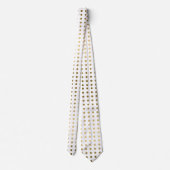 Goud en wit polka-punt naadloos patroon stropdas (Achterkant)