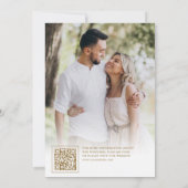 Goud en Wit Pompoen Roze Bloemen Trouwfoto Save The Date (Achterkant)