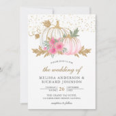 Goud en wit pompoen Roze pleisterhuwelijk Kaart (Voorkant)