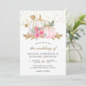 Goud en wit pompoen Roze pleisterhuwelijk Kaart (Staand voorkant)