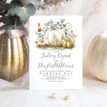 Goud en wit pompoen Rustic Modern Fall Wedding Kaart<br><div class="desc">Valle trouwuitnodigingen zijn voorzien van de charme van handgeschilderd goud en witte pompoenen</div>