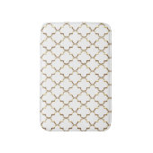Goud en wit Quatrefoil Badmat (Voorkant Verticaal)