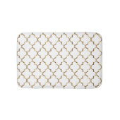 Goud en wit Quatrefoil Badmat (Voorkant)
