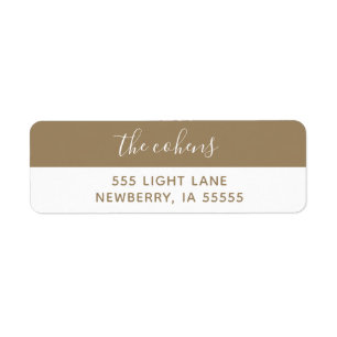 Goud en wit retouradres etiket