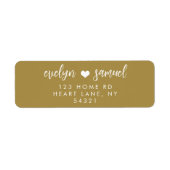 Goud en wit retouradres etiket (Voorkant)