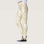 Goud en wit retro patroon leggings (Links)