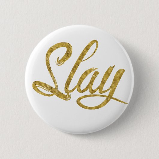 Goud en wit ronde button 5,7 cm (Voorkant)