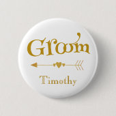 Goud en wit ronde button 5,7 cm (Voorkant)