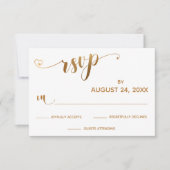 Goud en wit RSVP Typografie met harten (Voorkant)