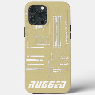 Goud en wit, RUGGED GEEK Case-Mate iPhone Case
