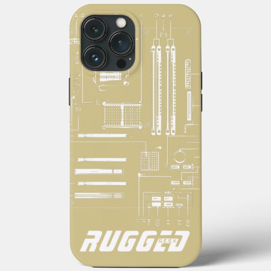 Goud en wit, RUGGED GEEK Case-Mate iPhone Case (Achterkant)