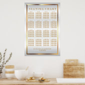 Goud en wit Satin - Zitkaart Poster (Keuken)
