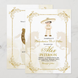 Goud en wit Spaans Mexicaans Jongen Charro Kaart