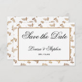 Goud en wit sparen de Datum Kaart (Voorkant / Achterkant)