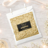 Goud en wit sprankelende glitter- Afstuderen Bedankzakje (Geknipt)