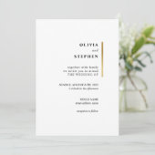 Goud en wit. Stijlvolle eenvoudige Typografie Wedd Kaart (Staand voorkant)