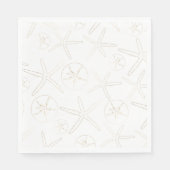 Goud en Wit - Strand, Maritiem Servet (Voorkant)