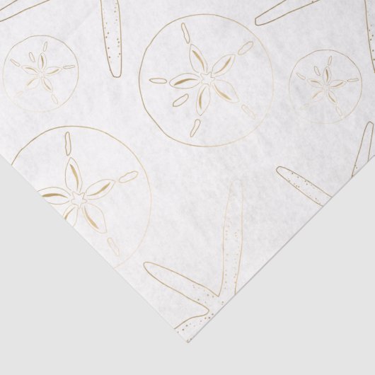 Goud en Wit - Strand, Nautisch Tissuepapier (Detail)