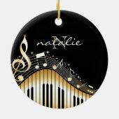 Goud en wit toetsenbord keramisch ornament (Achterkant)