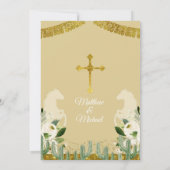 Goud en Wit Tweeling Jongens Doop & 2e Verjaardag Kaart (Achterkant)