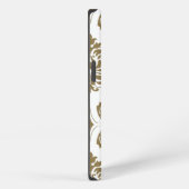 Goud en wit vintage damask patroon iPhone hoesje (Rechterkant)