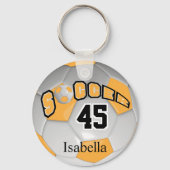 Goud en wit Voetbal Sleutelhanger (Achterkant)