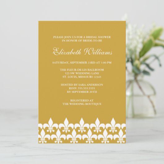 Goud en wit Vrijgezellenfeest Kaart (Staand voorkant)