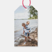 Goud en wit Vrolijk Kerstfeest Kalligrafie Cadeaulabel (Achterkant)