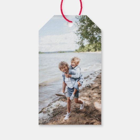 Goud en wit Vrolijk Kerstfeest Kalligrafie Cadeaulabel (Achterkant)