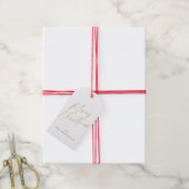 Goud en wit Vrolijk Kerstfeest Kalligrafie Cadeaulabel (Met Touw)