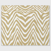 Goud en wit Zebra Strepen Dierenprint Cadeaupapier (Vlak)