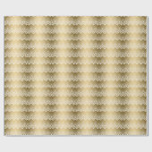Goud en wit Zigzag Chevron Cadeaupapier (Vlak)