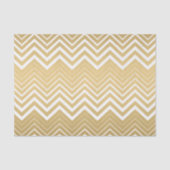 Goud en wit Zigzag Chevron Tissuepapier (Voorkant)