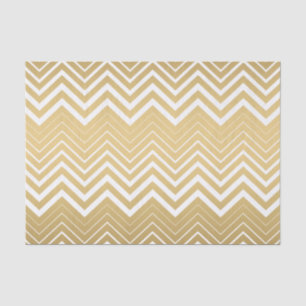 Goud en wit Zigzag Chevron Tissuepapier