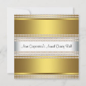 Goud en Wit Zwart Stropdas Corporate Party Kaart (Voorkant)