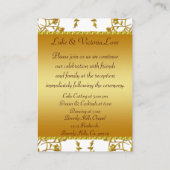 Goud en without - bruiloft informatiekaartje (Achterkant)