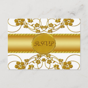 Goud en without - bruiloft RSVP kaartje