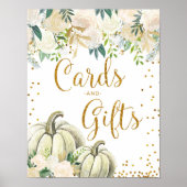 Goud en witpompoen Kaarten en taarten Poster (Voorkant)