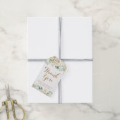 Goud en witte bloem bruiloft gunst cadeau Labels Cadeaulabel (Met Touw)