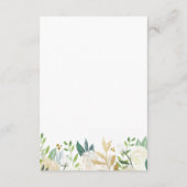 Goud en Witte Bloem Huwelijksdetails Kaart Inserts (Achterkant)