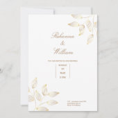 Goud en witte bloemen Eenvoudige elegante trouwkaa Kaart (Voorkant)