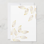 Goud en witte bloemen Eenvoudige elegante trouwkaa Kaart (Achterkant)