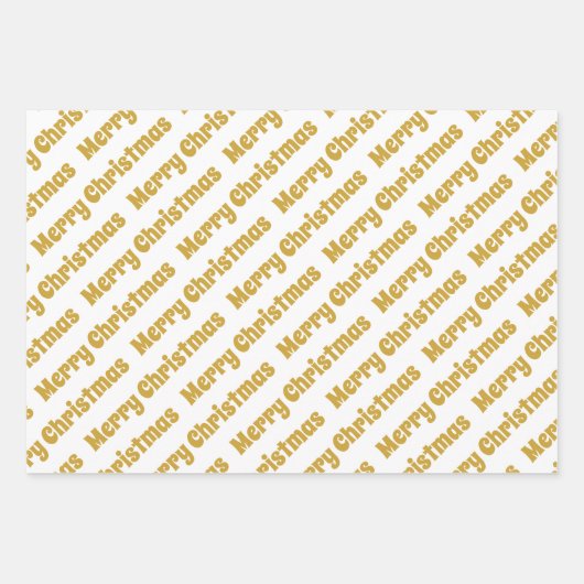 Goud en witte bomen Vroege kerstdagen Inpakpapier Vel (Voorkant 3)