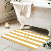 Goud en Witte Brede Strepen Monogram Naam Badmat