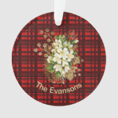 goud en witte bruinkool op kerstcadeau ornament (voorkant)