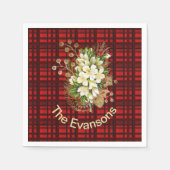 goud en witte bruinkool op kerstcadeau servet (Voorkant)