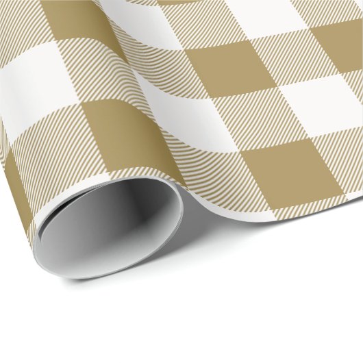 Goud en witte buffels cadeaupapier (Rol Hoek)