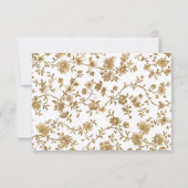Goud en Witte Chinoiserie Bruiloft RSVP Kaartje (Achterkant)