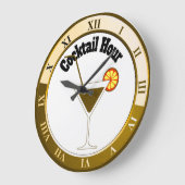 Goud en witte cocktail-urk grote klok (Hoek)