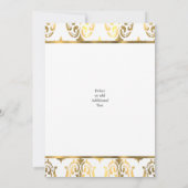 Goud en witte damast 50ste huwelijksjubileum kaart (Achterkant)